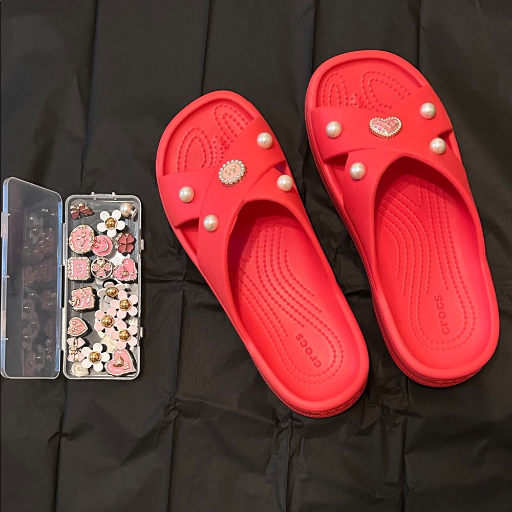CROCS  Slide Sandals with Charms